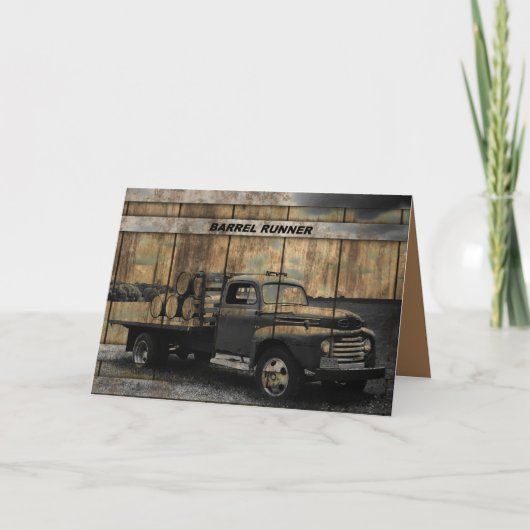 ヴィンテージトラックアンティークトラックオールドトラック サンキューカード (正面)