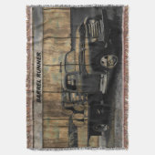 ヴィンテージトラックアンティークトラックオールドトラック スローブランケット (正面縦)