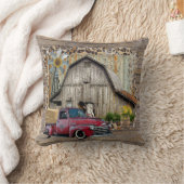 ヴィンテージトラックアンドバ素朴ンファームホームデコール クッション (ブランケット)