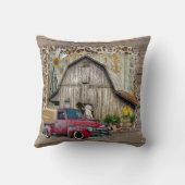 ヴィンテージトラックアンドバ素朴ンファームホームデコール クッション (裏面)