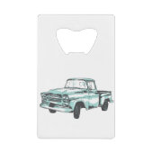 ヴィンテージトラックイラストレーション クレジットカード栓抜き (正面)