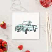 ヴィンテージトラックイラストレーション スタンダードカクテルナプキン (インサイチュ)