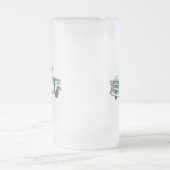 ヴィンテージトラックイラストレーション フロストグラスビールジョッキ (中央)