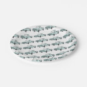 ヴィンテージトラックイラストレーション ペーパープレート (アングル)