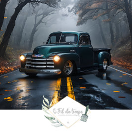 ヴィンテージトラックオータムハイウェイデクーページ紙 薄葉紙