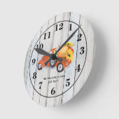 ヴィンテージトラックカボチャひまわり名ファームハウス ラウンド壁時計 (傾斜)