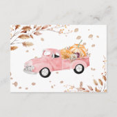 ヴィンテージトラックカボチャ秋ベビーシャワーアドバイス エンクロージャーカード (裏面)