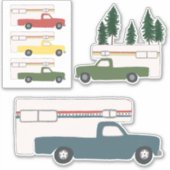 ヴィンテージトラックキャンパーズモーターホームRVキャンピングRVing シール (正面)