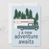 ヴィンテージトラックキャンパーRVモーターホームベビーシャワー 招待状 (正面)