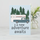 ヴィンテージトラックキャンパーRVモーターホームベビーシャワー 招待状 (スタンド正面)