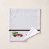 ヴィンテージトラッククリスマスタオルセット バスタオルセット (ウォッシュタオル)