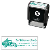 ヴィンテージトラッククリスマスツリーモノグラムアドレス セルフインキングスタンプ (インサイチュ)