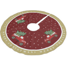 ヴィンテージトラッククリスマスツリーCkirtブラシ付きポリエスト