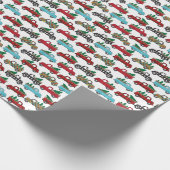 ヴィンテージトラッククリスマスホリデーツリーバッファロープレイド ラッピングペーパー (角)