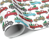 ヴィンテージトラッククリスマスホリデーツリーバッファロープレイド ラッピングペーパー (ロールコーナー)