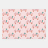 ヴィンテージトラックグルービークリスマスクッキーPink ラッピングペーパーシート (正面2)