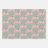 ヴィンテージトラックグルービークリスマスクッキーPink ラッピングペーパーシート (正面)