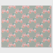 ヴィンテージトラックグルービークリスマスクッキーPink ラッピングペーパー (フラット)