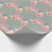 ヴィンテージトラックグルービークリスマスクッキーPink ラッピングペーパー (角)