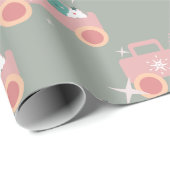 ヴィンテージトラックグルービークリスマスクッキーPink ラッピングペーパー (ロールコーナー)