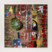 ヴィンテージトラックサンタ雪だるまトイズキャンディカン ジグソーパズル (横)