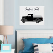 ヴィンテージトラックスケッチフォイル文字プリントポスター 箔ポスター (インサイチュ (寝室))