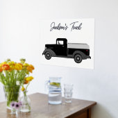 ヴィンテージトラックスケッチフォイル文字プリントポスター 箔ポスター (レイダウン (キッチン))