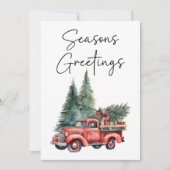 ヴィンテージトラックツリービジネスクリスマスホリデーカード (正面)