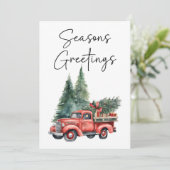 ヴィンテージトラックツリービジネスクリスマスホリデーカード (スタンド正面)