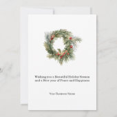 ヴィンテージトラックツリービジネスクリスマスホリデーカード (裏面)