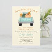 ヴィンテージトラックツーパンプキンス秋ツインズベビーシャワー 招待状 (スタンド正面)