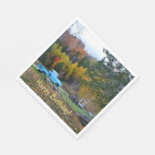 ヴィンテージトラックハッピーバースデー スタンダードランチョンナプキン (角)