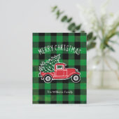 ヴィンテージトラックバッファロープレイドホリデーポストカード シーズンポストカード (スタンド正面)