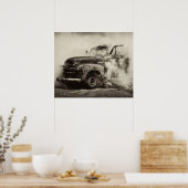 ヴィンテージトラックバーンアウト ポスター (キッチン)