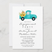 ヴィンテージトラックパンプキンサンフラワーズ婚約パーティ 招待状 (正面)