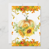 ヴィンテージトラックパンプキンサンフラワーズ婚約パーティ 招待状 (裏面)