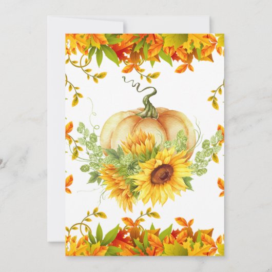 ヴィンテージトラックパンプキンサンフラワーズ婚約パーティ 招待状 (裏面)