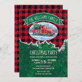 ヴィンテージトラックファームハウスファミリークリスマスパーティー 招待状 (正面/裏面)