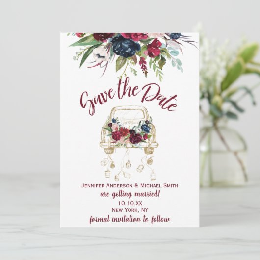 ヴィンテージトラックブルゴーニュバラ日付を保存 セーブザデート (スタンド正面)