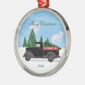 ヴィンテージトラックプレミアムラウンドオーナメント メタルオーナメント (左)