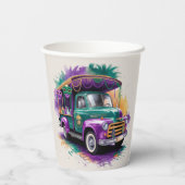 ヴィンテージトラックマルディグラお祝い 紙コップ (裏面)