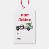 ヴィンテージトラックメリークリスマスツリーファームハウス ギフトタグ (正面)