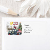 ヴィンテージトラックメリークリスマス住所 シール (インサイチュ)