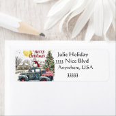 ヴィンテージトラックメリークリスマス住所 シール (インサイチュ)