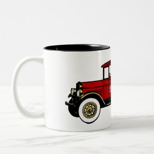 ヴィンテージトラックユアクリスマスツリーファーム ツートーンマグカップ (左)