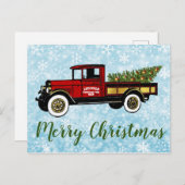 ヴィンテージトラックユークリスマスツリーファーム ポストカード (正面/裏面)