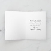 ヴィンテージトラックレッドバッファロープレイドホリデーフォト サンキューカード (内部)