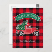 ヴィンテージトラックレッドブラックバッファロープレイド シーズンポストカード (正面/裏面)