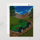 ヴィンテージトラック図解入りの、写真付きのシリーズ ポストカード (正面/裏面)