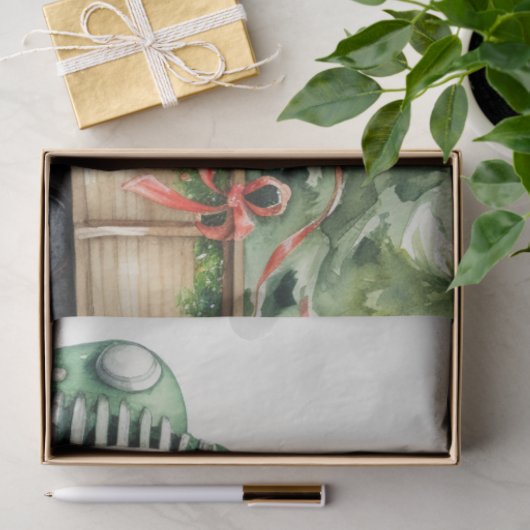 ヴィンテージトラック宝物：クリスマスツリーファーム 薄葉紙 (ギフト)